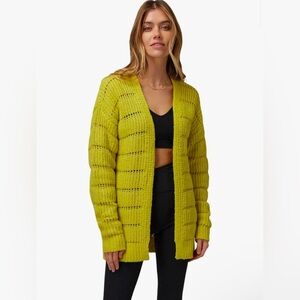 Spiritual Gangster Cassey Cardigan Chartreuse Small